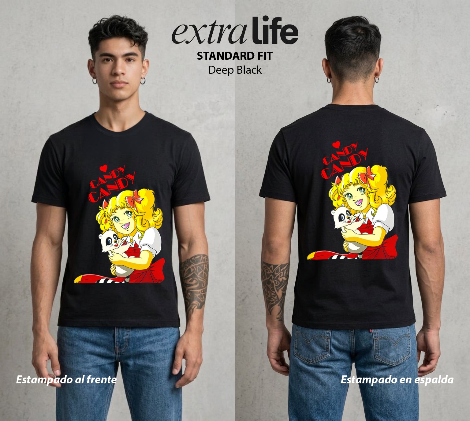 El Orfanato del Amor | La Alegria del Orfanato #00353 - Playera Standard Fit | Deep Black - Foto en modelo