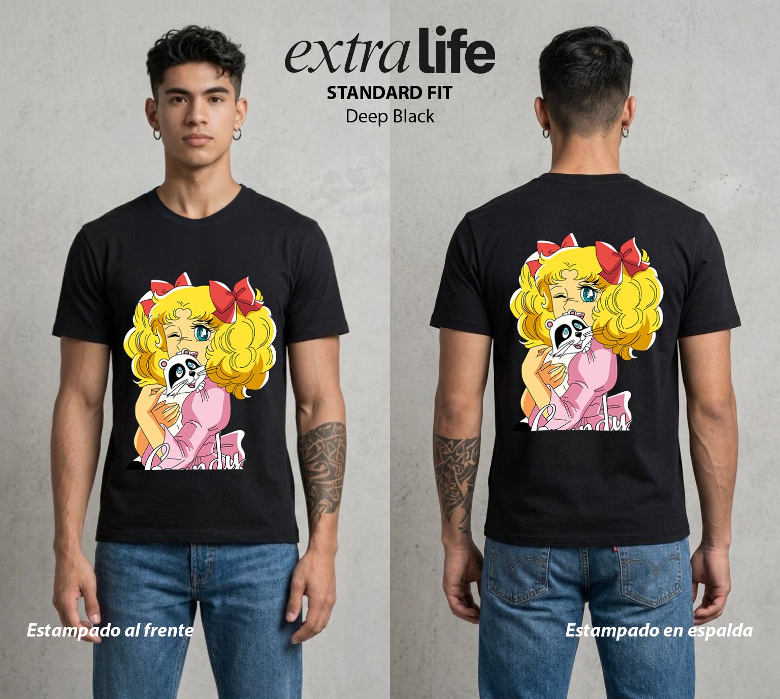 El Orfanato del Amor | El Amor que Nunca Para #00354 - Playera Standard Fit | Deep Black - Foto en modelo