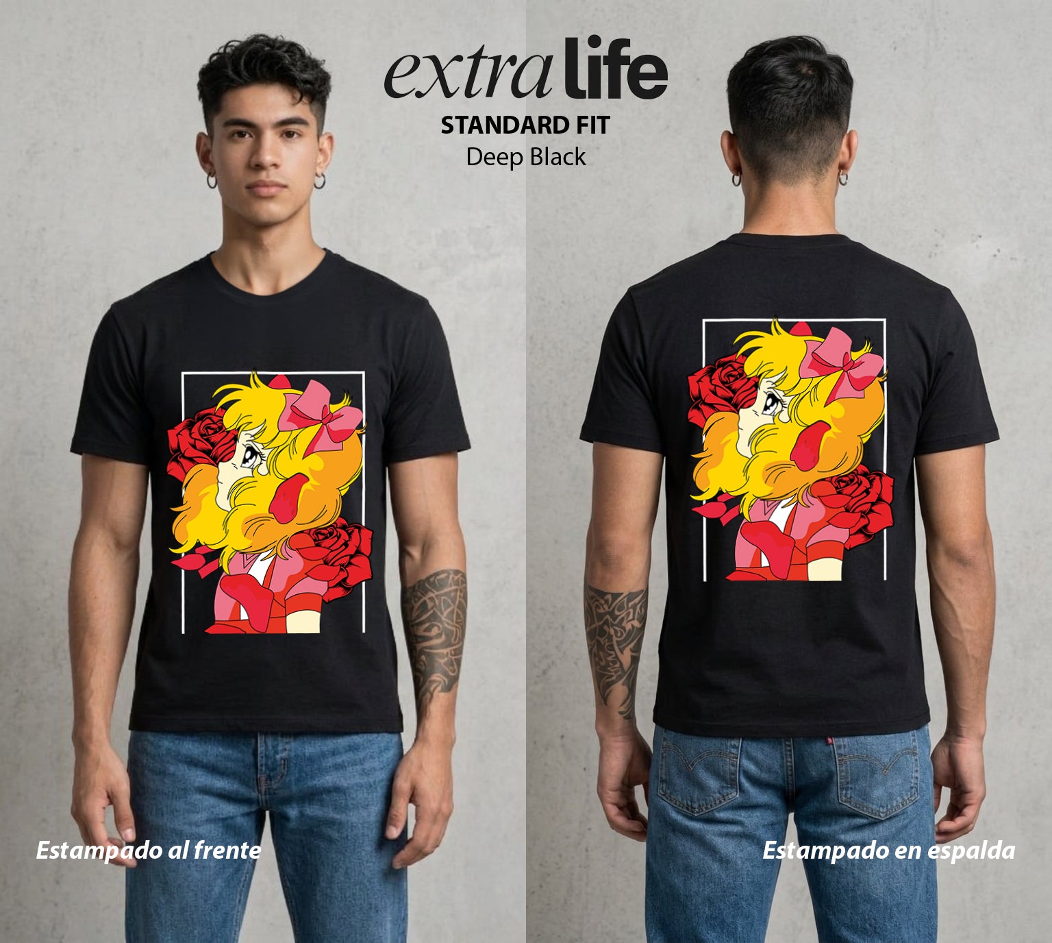 El Orfanato del Amor | La Huerfana del Amor #00355 - Playera Standard Fit | Deep Black - Foto en modelo