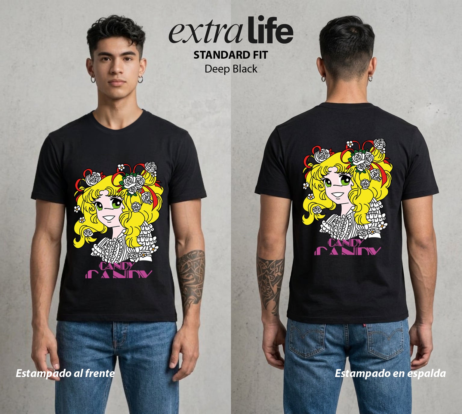 El Orfanato del Amor | El Corazon del Bien #00356 - Playera Standard Fit | Deep Black - Foto en modelo