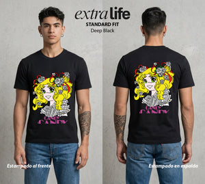 El Orfanato del Amor | El Corazon del Bien #00356 - Playera Standard Fit | Deep Black - Foto en modelo