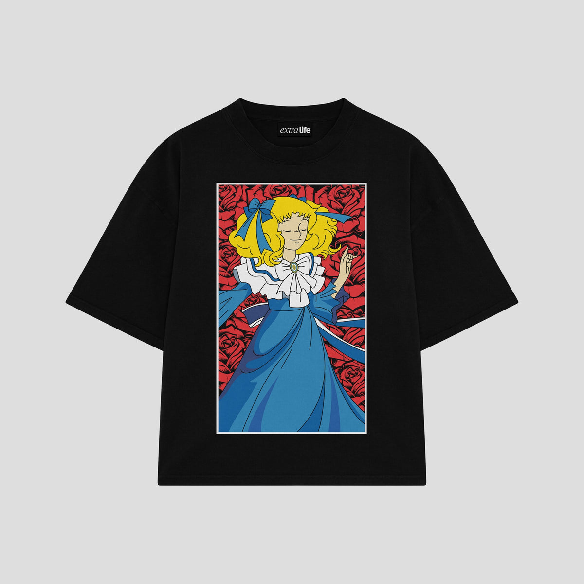 Playera streetwear premium de anime y gaming ExtraLife MX, corte oversized drop shoulder ligero y fresco en color Deep Black y Off-White, moda urbana mexicana de culto.