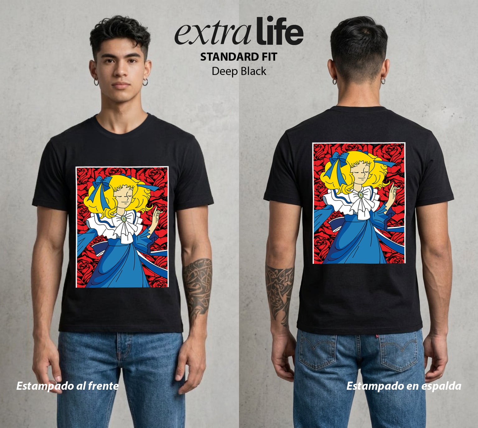 El Orfanato del Amor | La Alegria del Orfanato #00357 - Playera Standard Fit | Deep Black - Foto en modelo