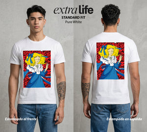 El Orfanato del Amor | La Alegria del Orfanato #00357 - Playera Standard Fit | Pure White - Foto en modelo