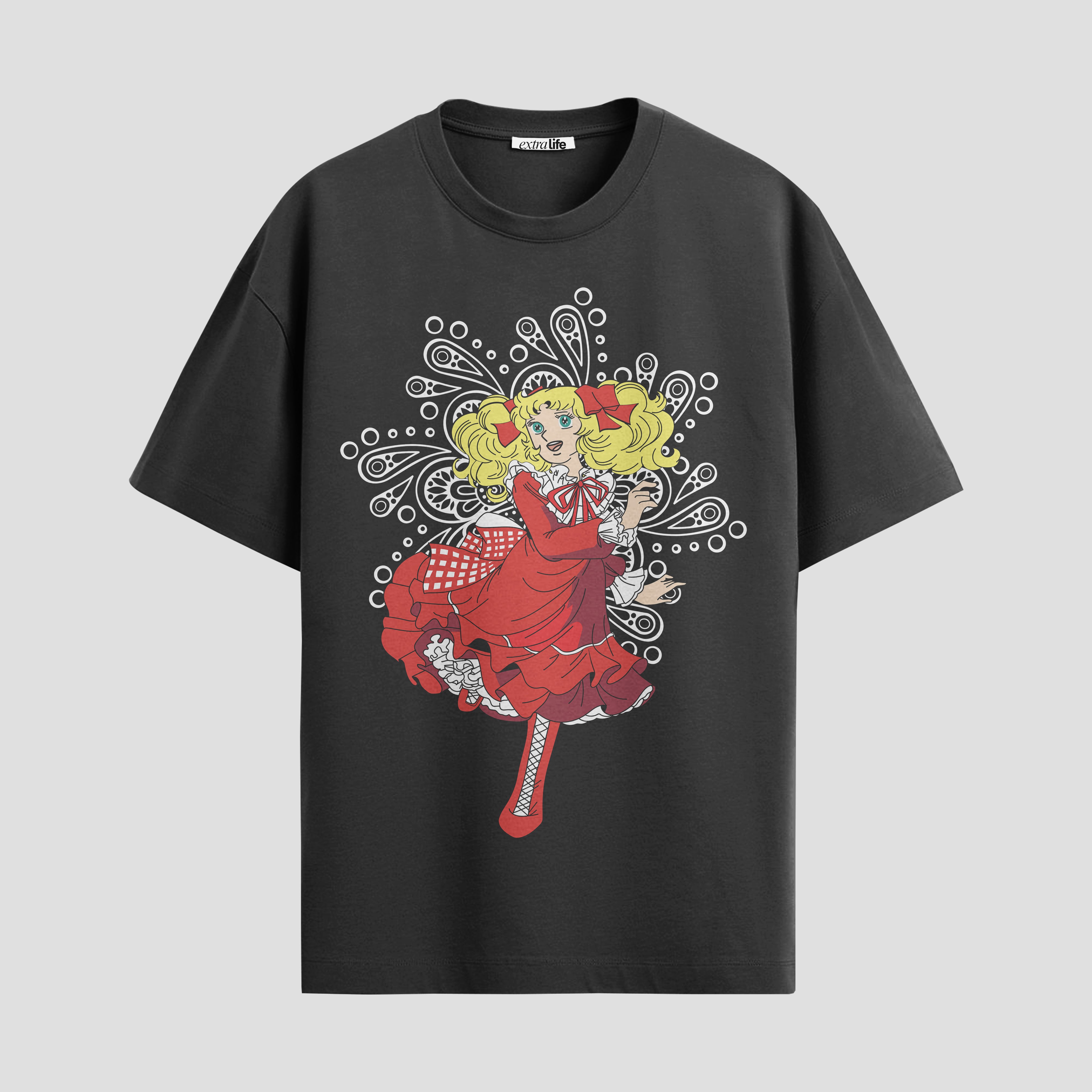 Playera urbana de anime y gaming ExtraLife MX, corte Standard Fit unisex ligero y transpirable en color Deep Black y Pure White, ropa de uso diario para gym y casual.