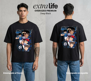 El Balon del Destino | Los del Balon #00359 - Playera Oversized Premium | Deep Black - Foto en modelo