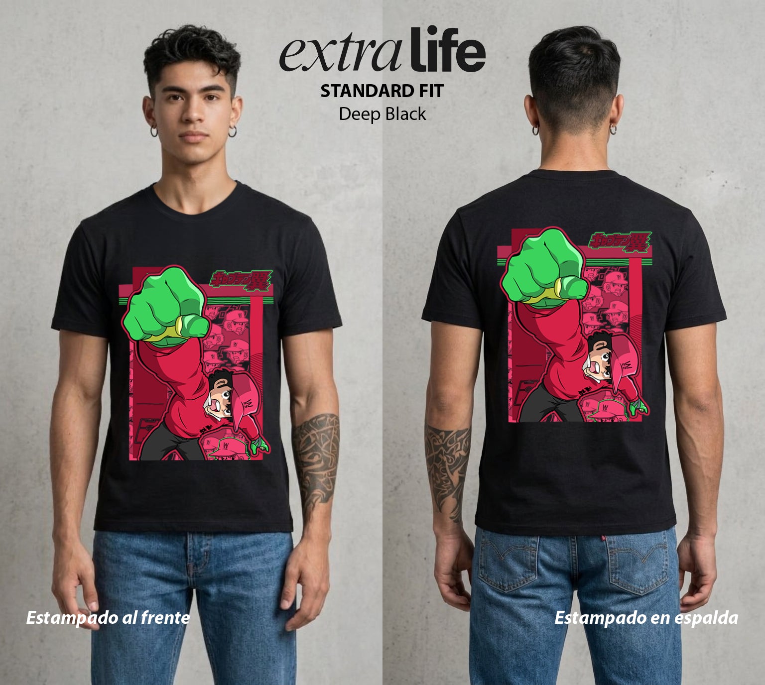 El Balon del Destino | El Gran Guardameta #00360 - Playera Standard Fit | Deep Black - Foto en modelo