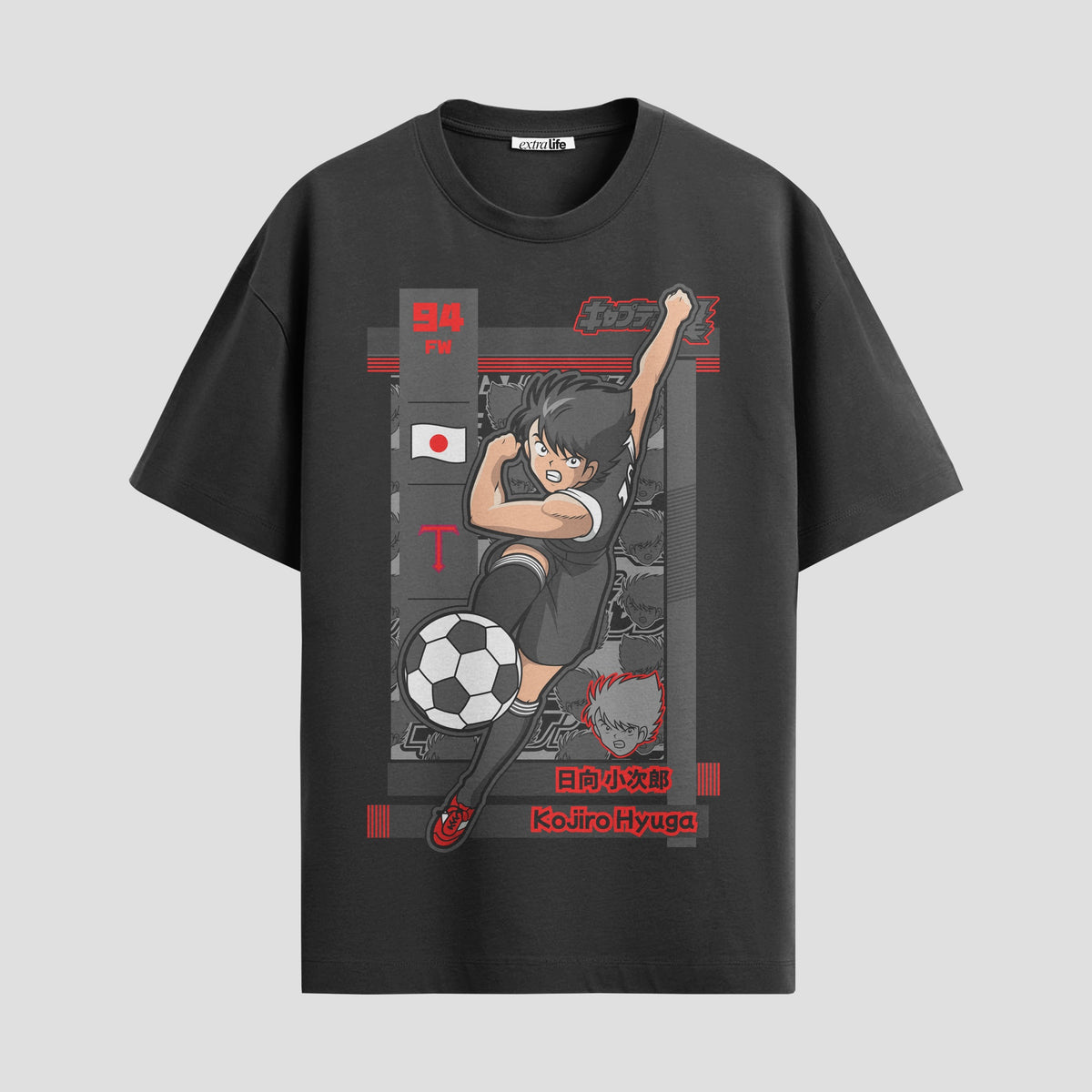 Playera urbana de anime y gaming ExtraLife MX, corte Classic Premium unisex ligero y transpirable en color Deep Black y Pure White, ropa de uso diario para gym y casual.
