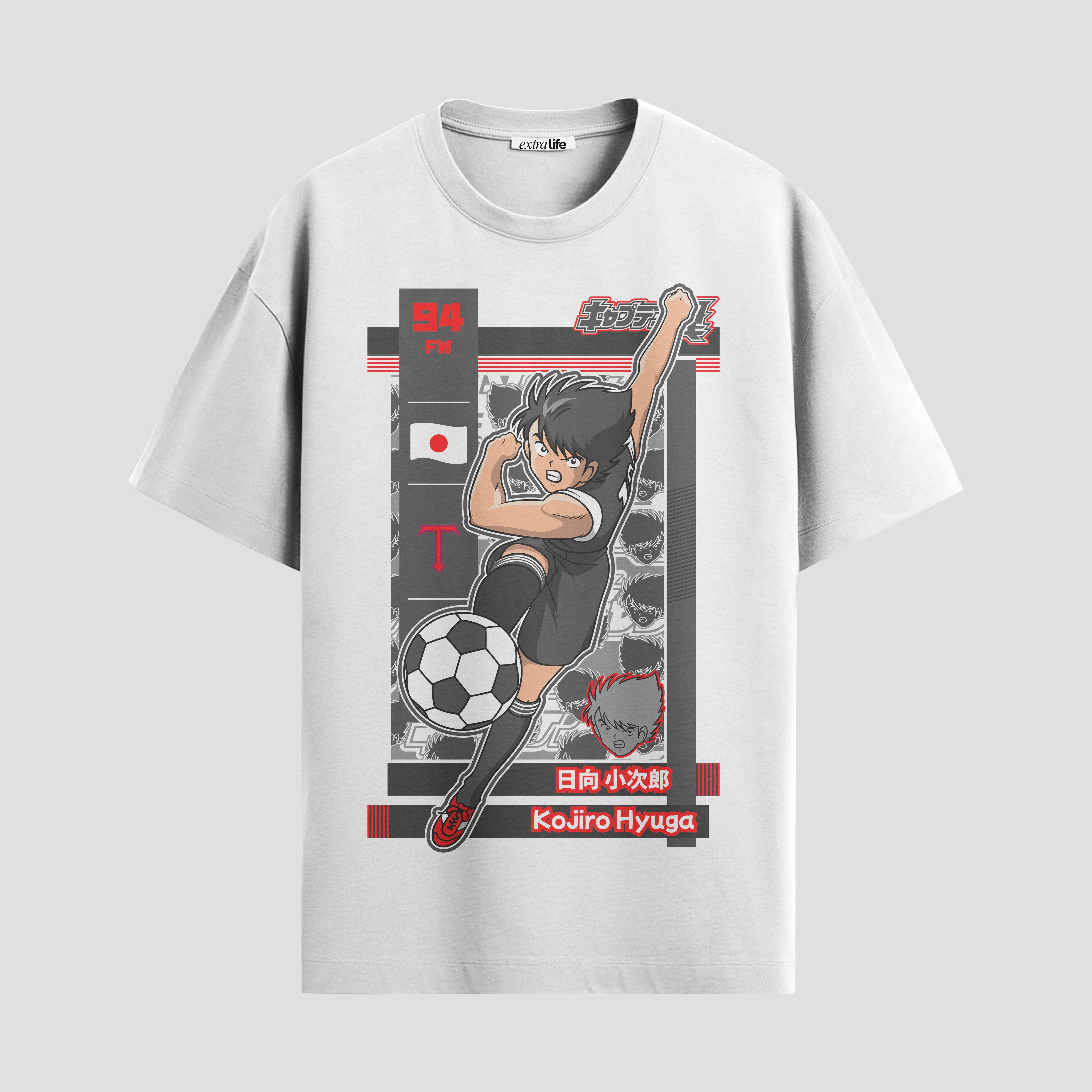 Playera urbana de anime y gaming ExtraLife MX, corte Standard Fit unisex ligero y transpirable en color Deep Black y Pure White, ropa de uso diario para gym y casual.