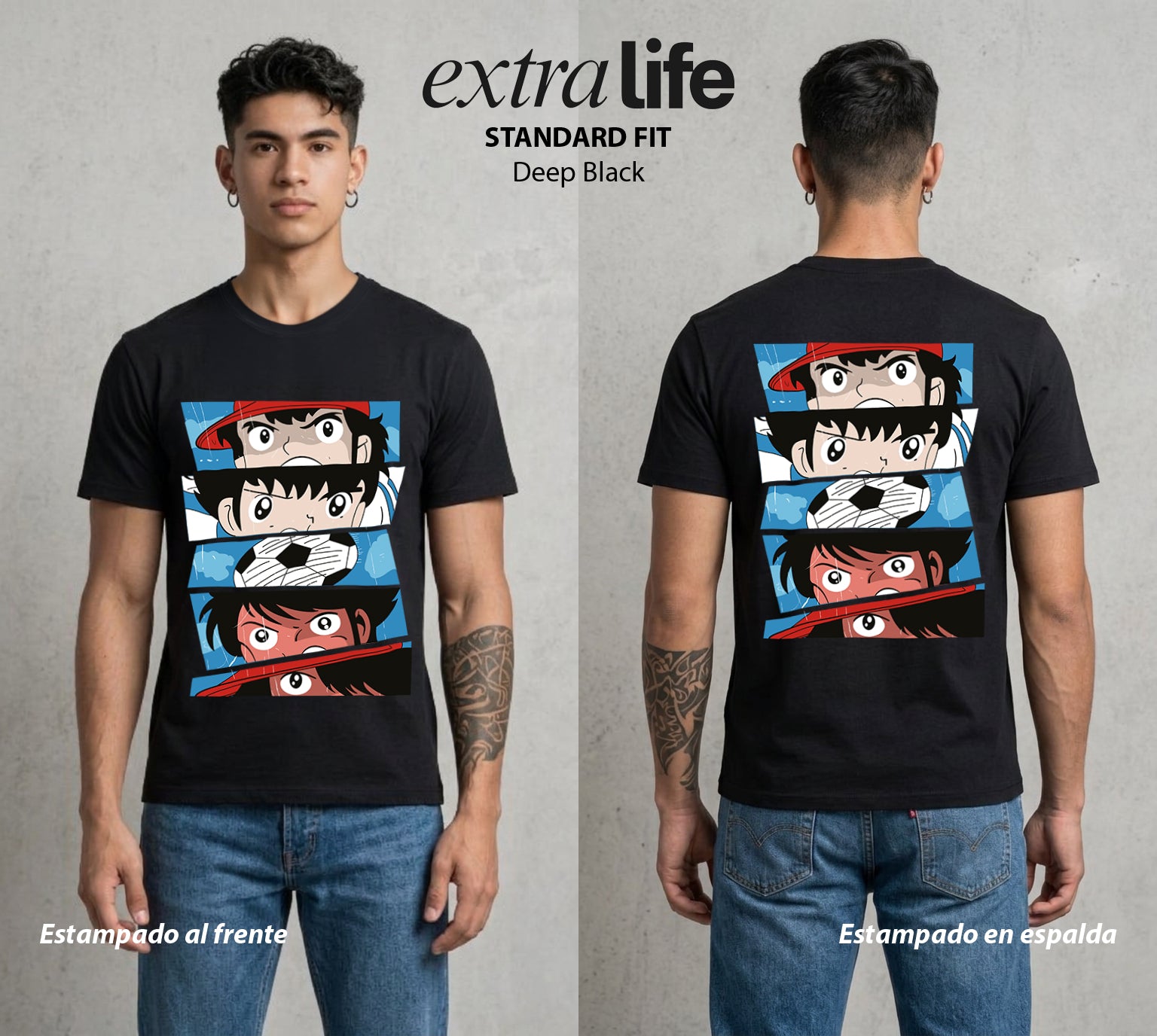 El Balon del Destino | El Balon sin Limite #00362 - Playera Standard Fit | Deep Black - Foto en modelo