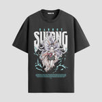 Playera urbana de anime y gaming ExtraLife MX, corte Standard Fit unisex ligero y transpirable en color Deep Black y Pure White, ropa de uso diario para gym y casual.