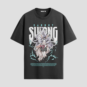 Playera urbana de anime y gaming ExtraLife MX, corte Standard Fit unisex ligero y transpirable en color Deep Black y Pure White, ropa de uso diario para gym y casual.