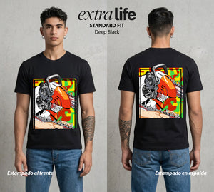 El Contrato Infernal | La Sierra del Extra #00369 - Playera Standard Fit | Deep Black - Foto en modelo