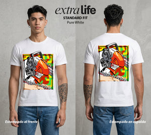 El Contrato Infernal | La Sierra del Extra #00369 - Playera Standard Fit | Pure White - Foto en modelo