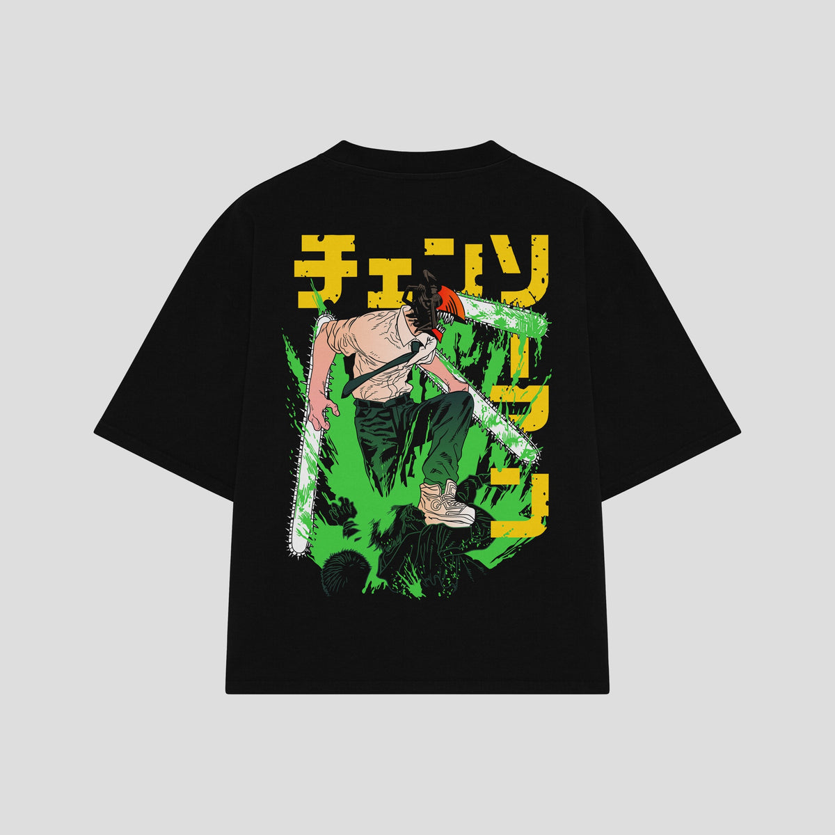 Playera streetwear premium de anime y gaming ExtraLife MX, corte oversized drop shoulder ligero y fresco en color Deep Black y Off-White, moda urbana mexicana de culto.