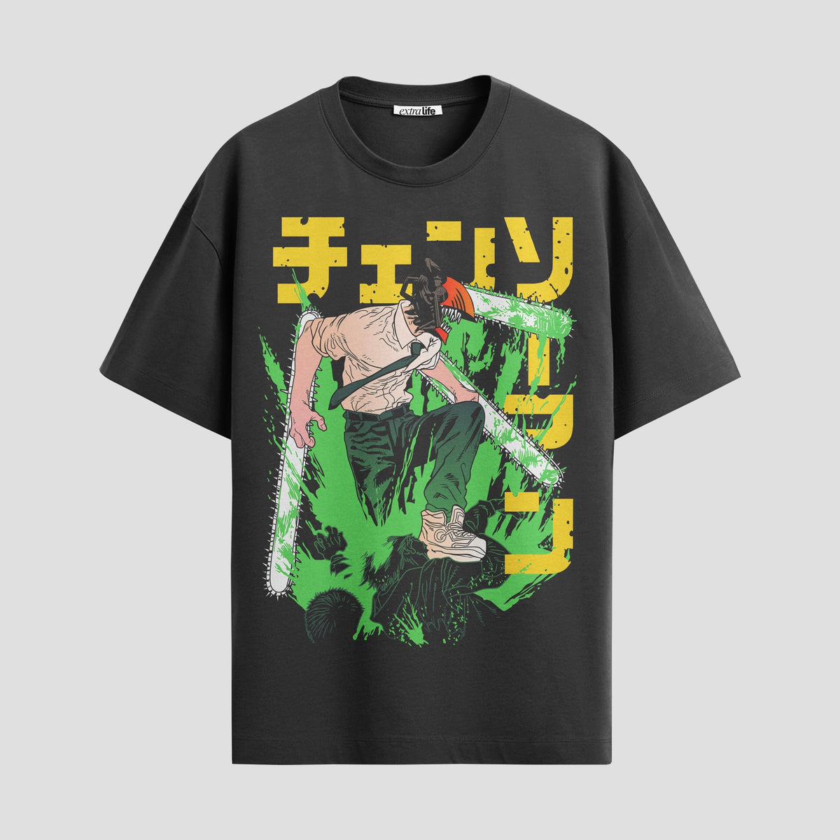 Playera urbana de anime y gaming ExtraLife MX, corte Classic Premium unisex ligero y transpirable en color Deep Black y Pure White, ropa de uso diario para gym y casual.