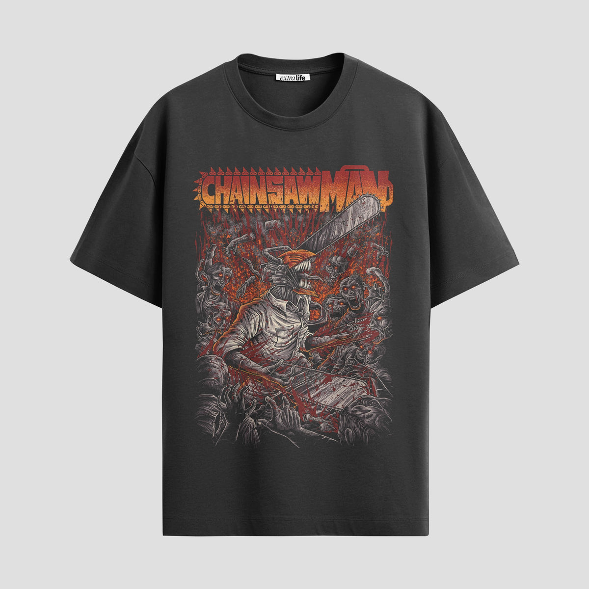 Playera urbana de anime y gaming ExtraLife MX, corte Classic Premium unisex ligero y transpirable en color Deep Black y Pure White, ropa de uso diario para gym y casual.