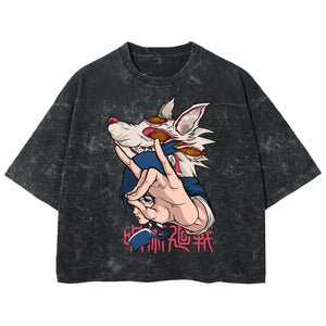 Playera streetwear premium de anime y gaming ExtraLife MX, corte boxy deluxe mineral wash heavyweight en color Acid Wash, moda urbana mexicana de culto.