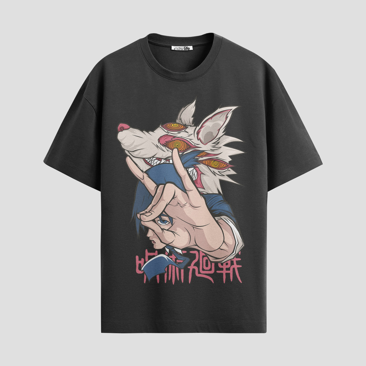 Playera urbana de anime y gaming ExtraLife MX, corte Classic Premium unisex ligero y transpirable en color Deep Black y Pure White, ropa de uso diario para gym y casual.