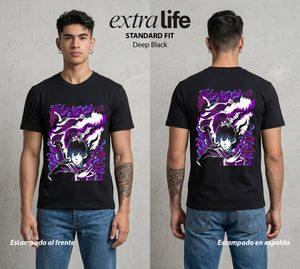 El Contrato Infernal | El Samurai del Futuro #00374 - Playera Standard Fit | Deep Black - Foto en modelo