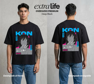 El Contrato Infernal | El Contrato con la Muerte #00377 - Playera Oversized Premium | Deep Black - Foto en modelo