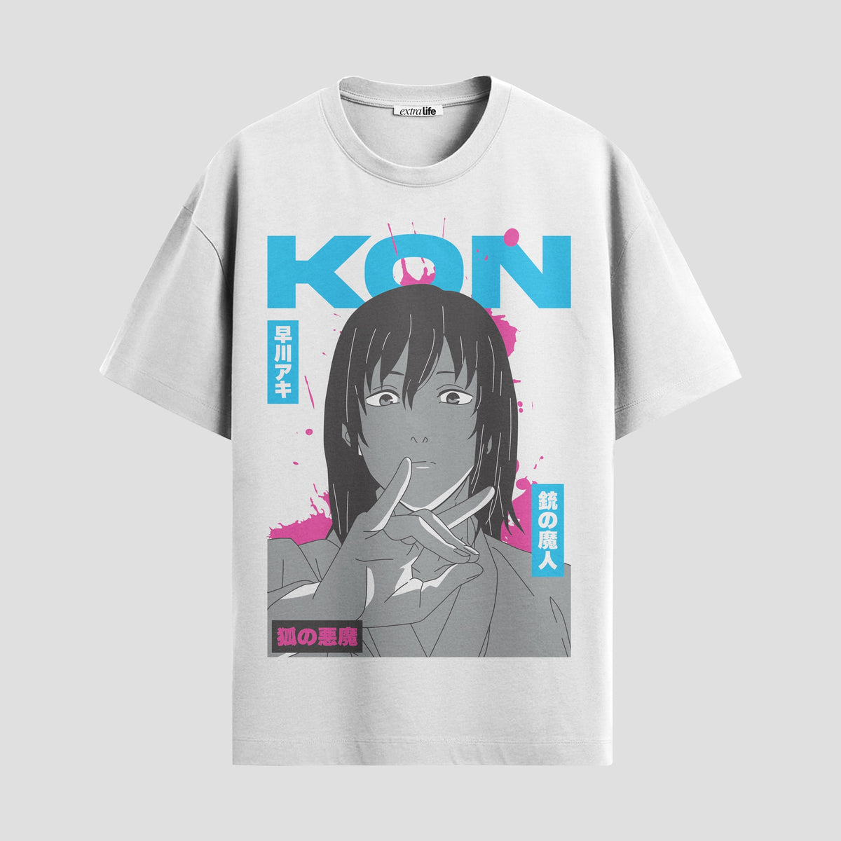 Playera urbana de anime y gaming ExtraLife MX, corte Classic Premium unisex ligero y transpirable en color Deep Black y Pure White, ropa de uso diario para gym y casual.