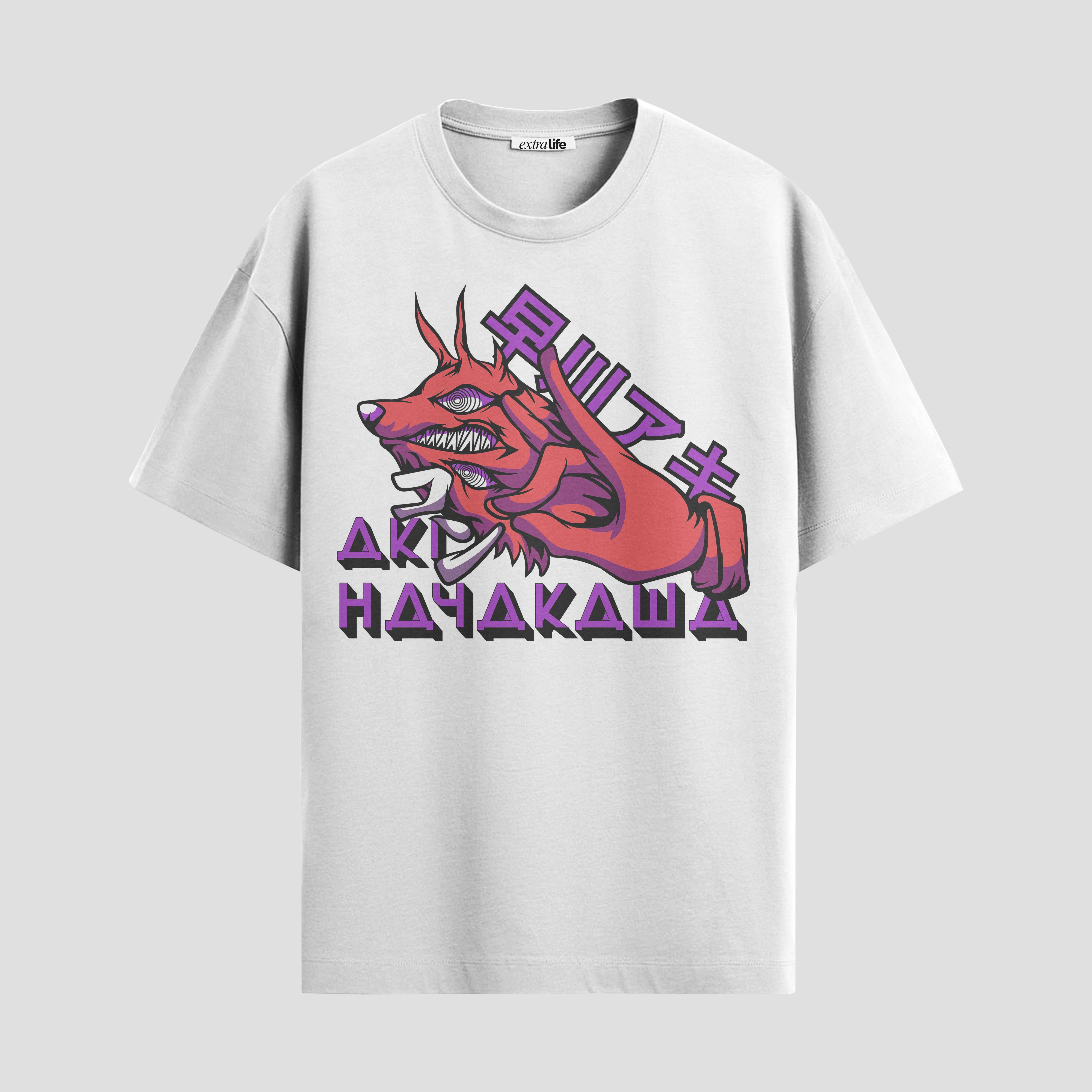Playera urbana de anime y gaming ExtraLife MX, corte Standard Fit unisex ligero y transpirable en color Deep Black y Pure White, ropa de uso diario para gym y casual.
