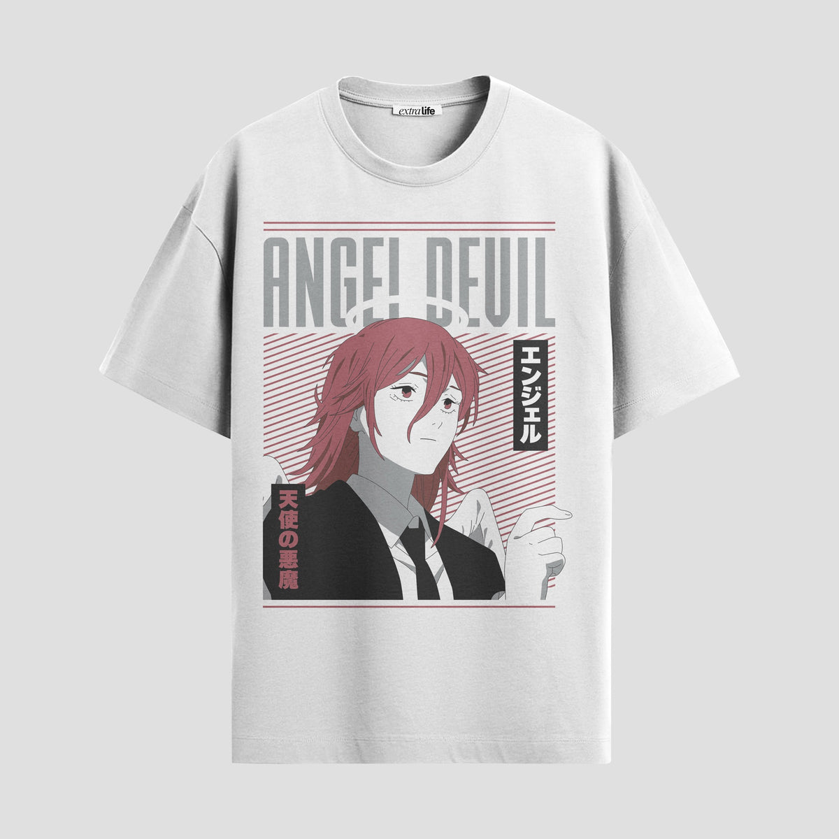 Playera urbana de anime y gaming ExtraLife MX, corte Classic Premium unisex ligero y transpirable en color Deep Black y Pure White, ropa de uso diario para gym y casual.