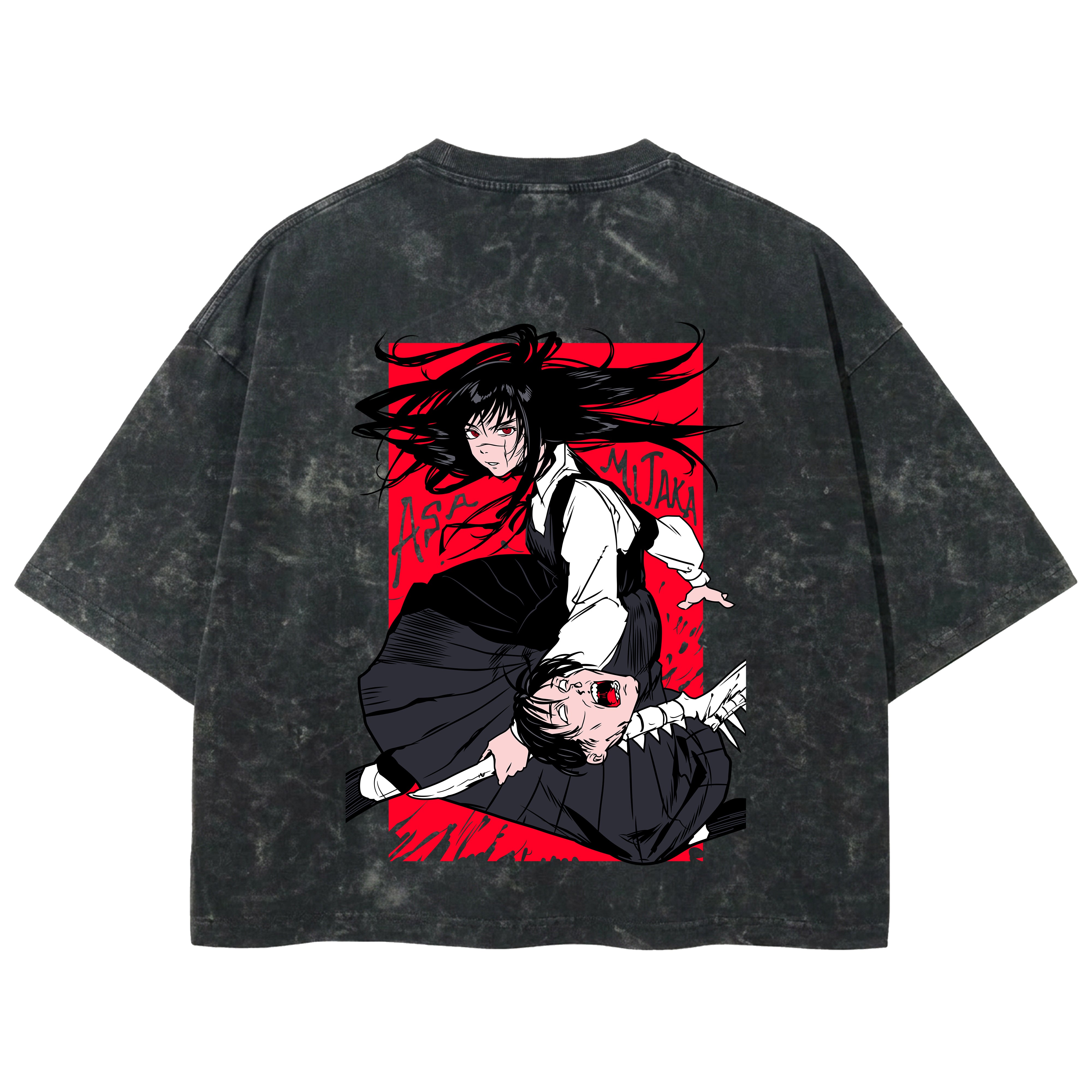 Playera streetwear premium de anime y gaming ExtraLife MX, corte boxy deluxe mineral wash heavyweight en color Acid Wash, moda urbana mexicana de culto.