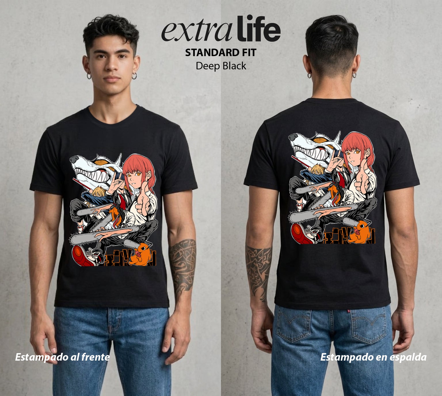 El Contrato Infernal | El Equipo del Contrato #00384 - Playera Standard Fit | Deep Black - Foto en modelo