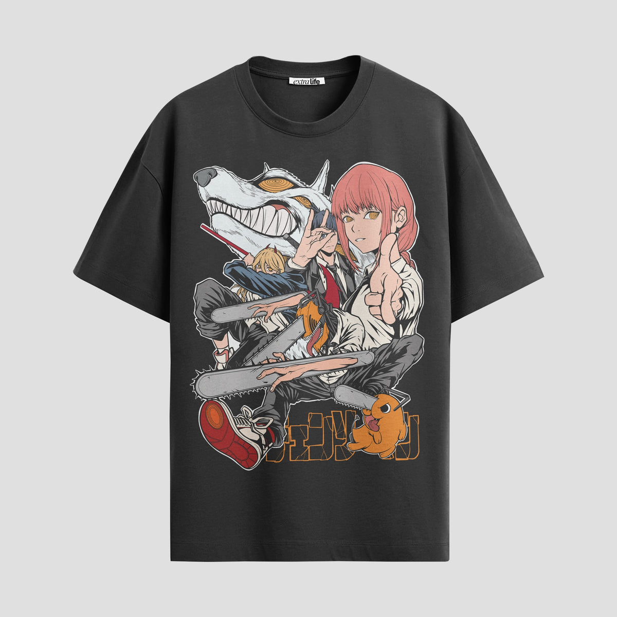 Playera urbana de anime y gaming ExtraLife MX, corte Classic Premium unisex ligero y transpirable en color Deep Black y Pure White, ropa de uso diario para gym y casual.