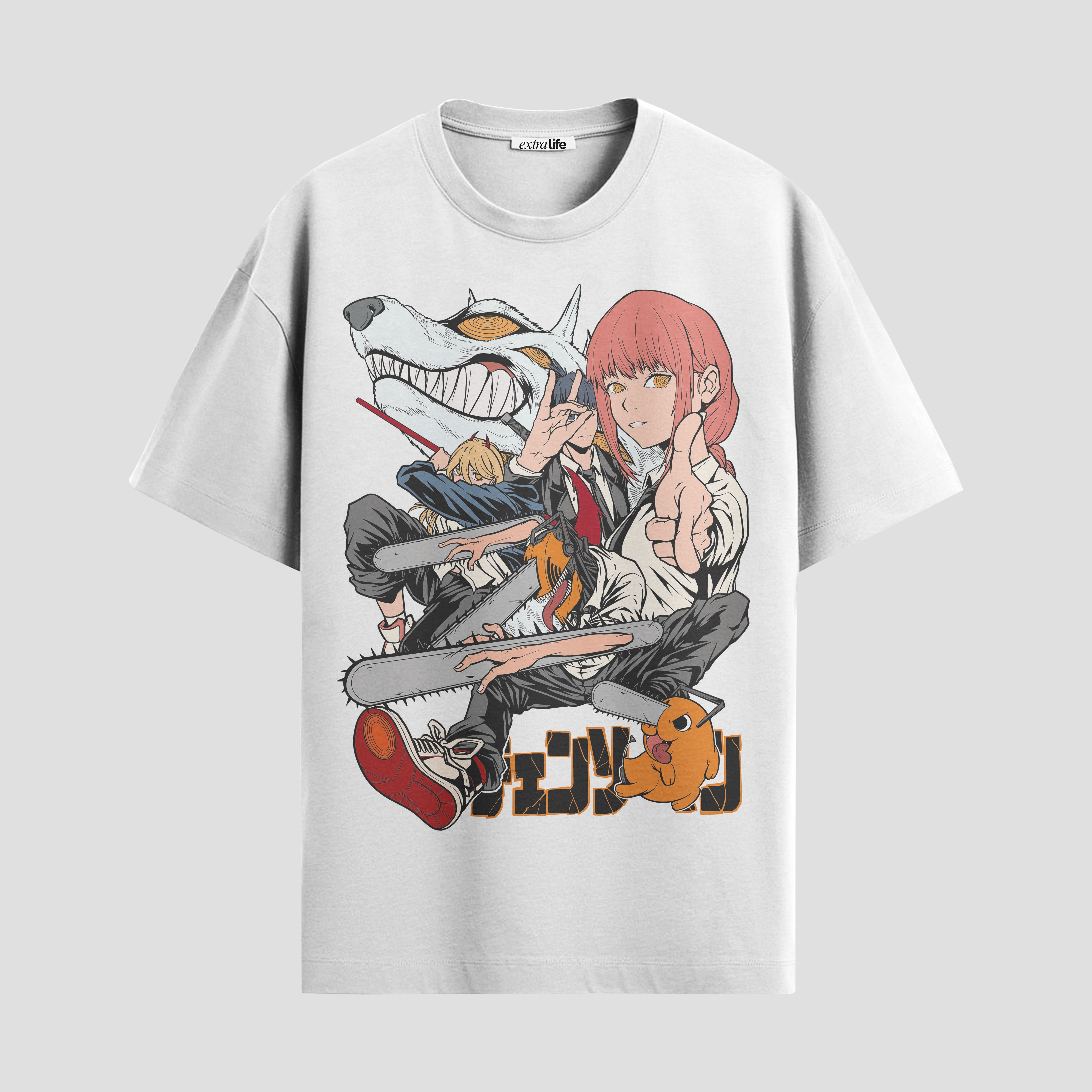 Playera urbana de anime y gaming ExtraLife MX, corte Standard Fit unisex ligero y transpirable en color Deep Black y Pure White, ropa de uso diario para gym y casual.