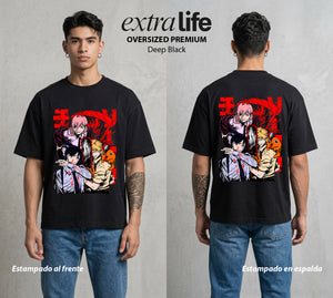 El Contrato Infernal | Los Cazadores de Demonios #00385 - Playera Oversized Premium | Deep Black - Foto en modelo