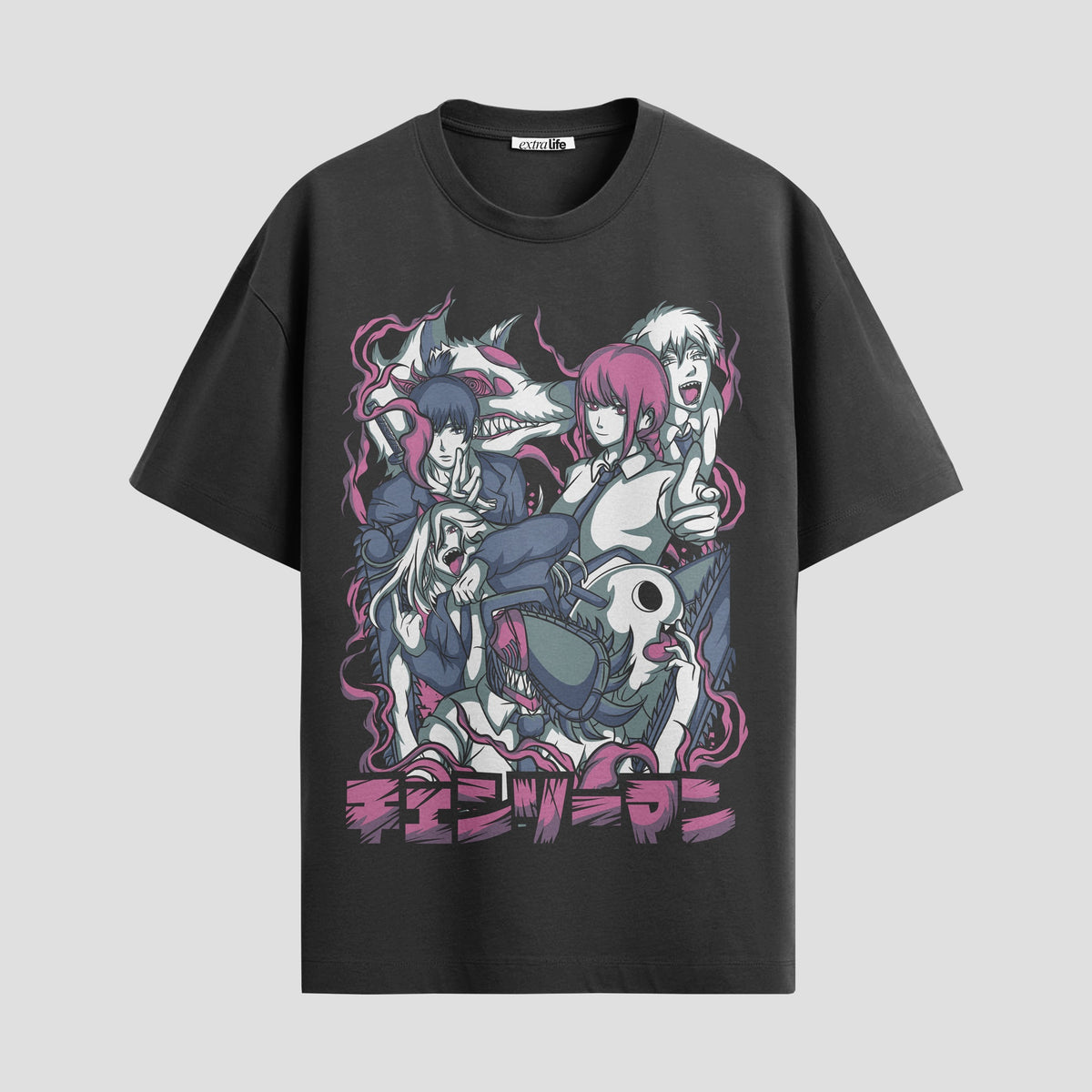 Playera urbana de anime y gaming ExtraLife MX, corte Classic Premium unisex ligero y transpirable en color Deep Black y Pure White, ropa de uso diario para gym y casual.