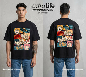 El Contrato Infernal | Los Cazadores de Demonios #00387 - Playera Oversized Premium | Deep Black - Foto en modelo