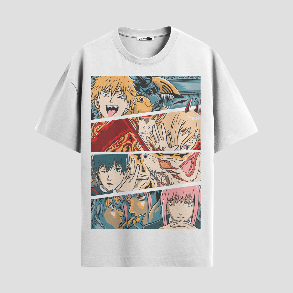 Playera urbana de anime y gaming ExtraLife MX, corte Classic Premium unisex ligero y transpirable en color Deep Black y Pure White, ropa de uso diario para gym y casual.