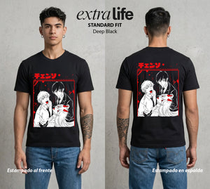El Contrato Infernal | Los Cazadores de Demonios #00389 - Playera Standard Fit | Deep Black - Foto en modelo