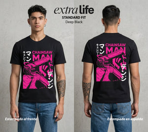 El Contrato Infernal | El Contrato con el Diablo #00393 - Playera Standard Fit | Deep Black - Foto en modelo