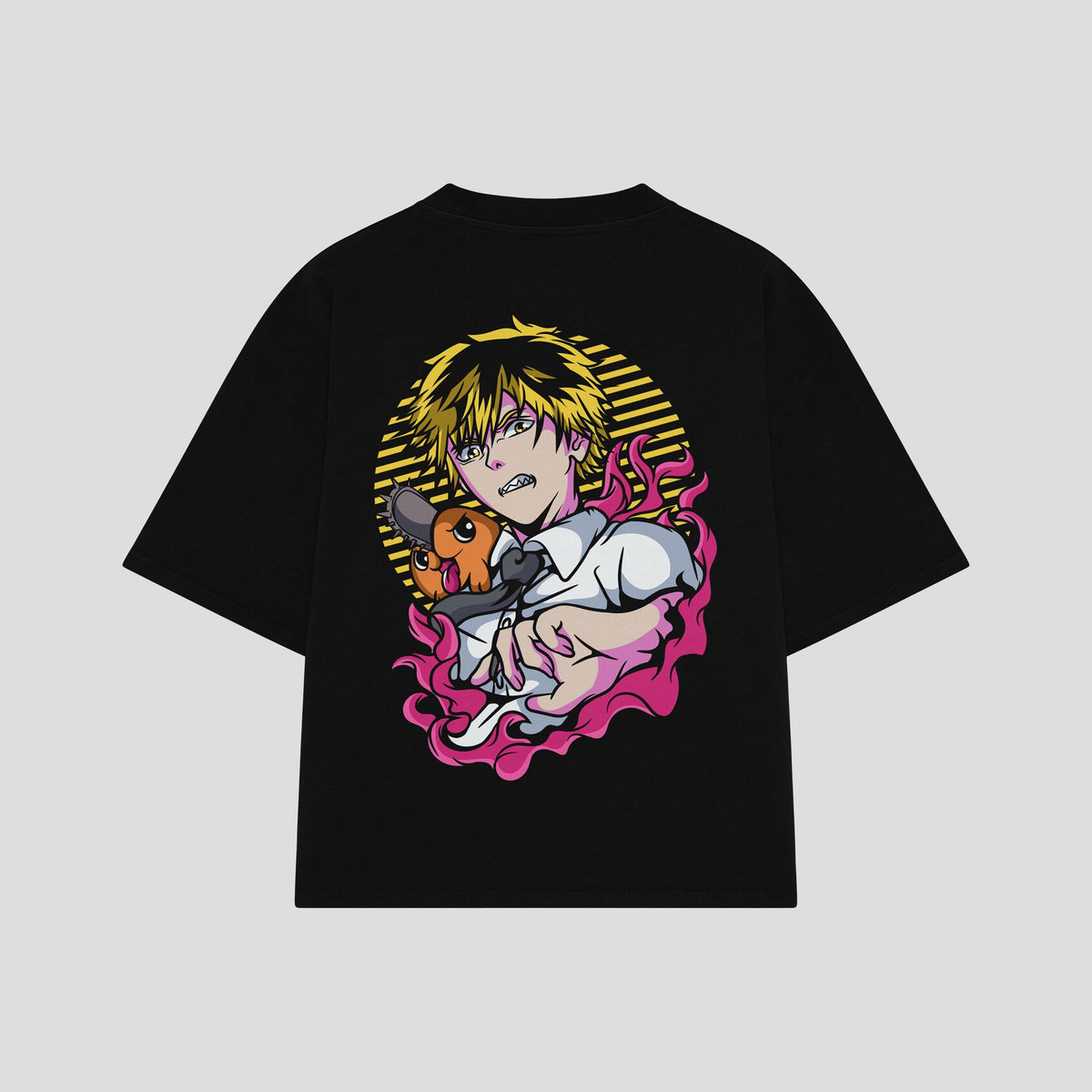 Playera streetwear premium de anime y gaming ExtraLife MX, corte oversized drop shoulder ligero y fresco en color Deep Black y Off-White, moda urbana mexicana de culto.