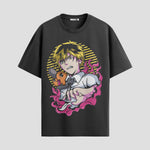 Playera urbana de anime y gaming ExtraLife MX, corte Standard Fit unisex ligero y transpirable en color Deep Black y Pure White, ropa de uso diario para gym y casual.