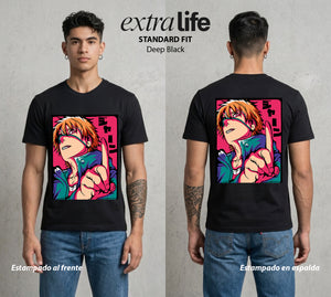 El Contrato Infernal | El Diablo Humano #00395 - Playera Standard Fit | Deep Black - Foto en modelo