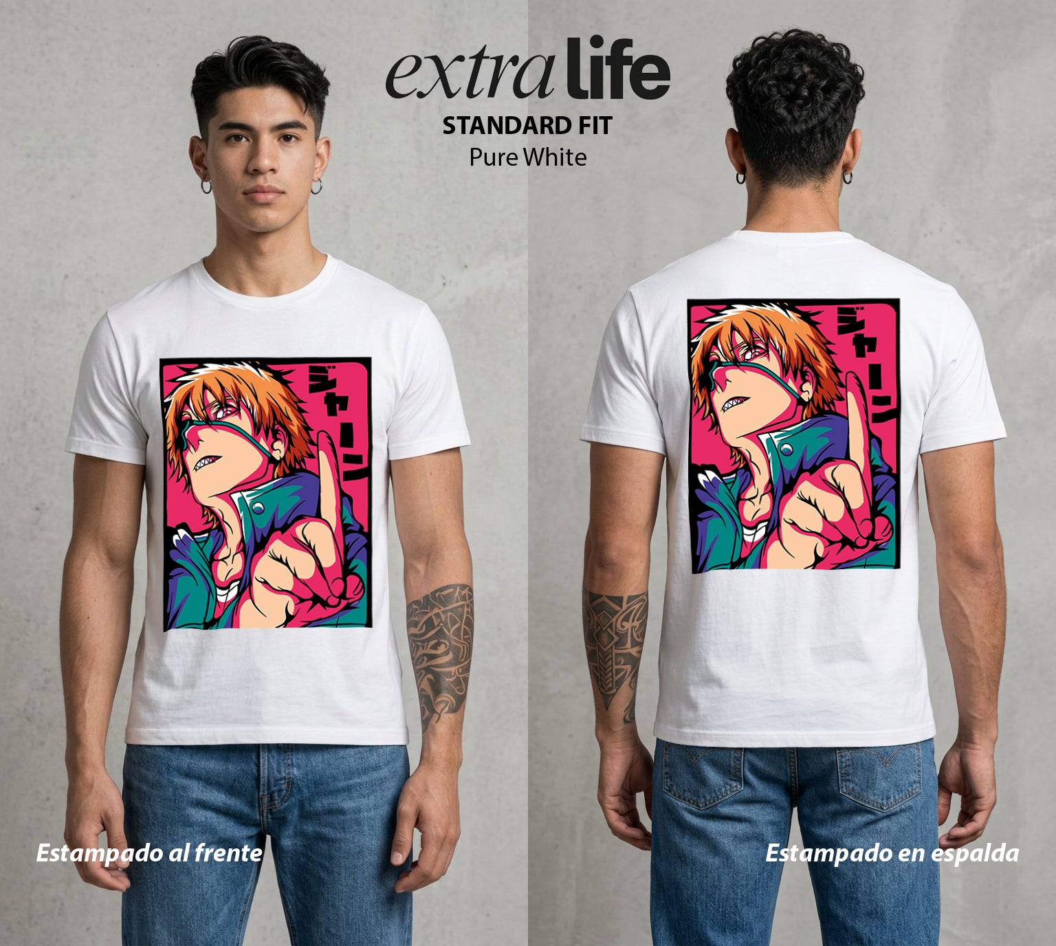 El Contrato Infernal | El Diablo Humano #00395 - Playera Standard Fit | Pure White - Foto en modelo