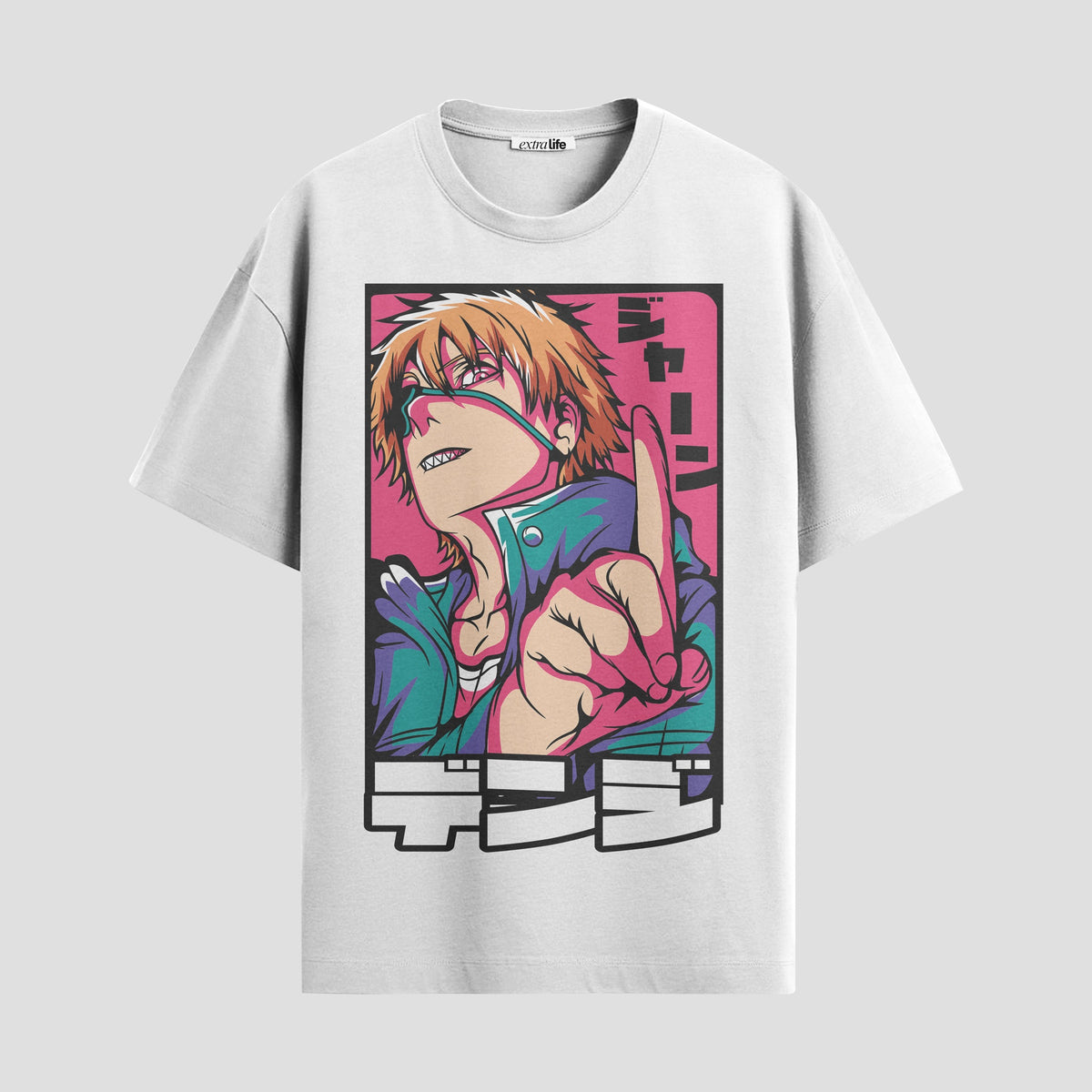 Playera urbana de anime y gaming ExtraLife MX, corte Classic Premium unisex ligero y transpirable en color Deep Black y Pure White, ropa de uso diario para gym y casual.