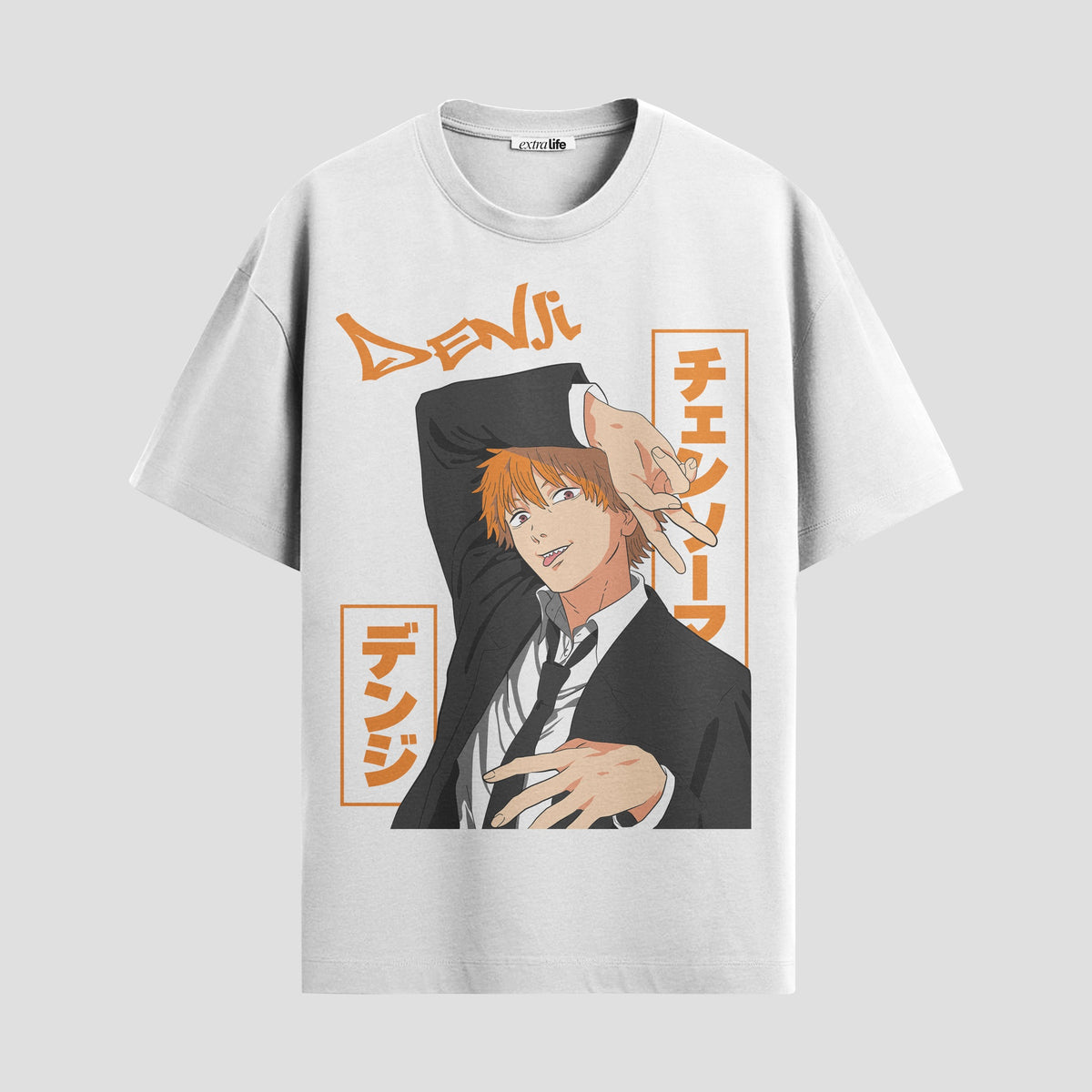 Playera urbana de anime y gaming ExtraLife MX, corte Classic Premium unisex ligero y transpirable en color Deep Black y Pure White, ropa de uso diario para gym y casual.