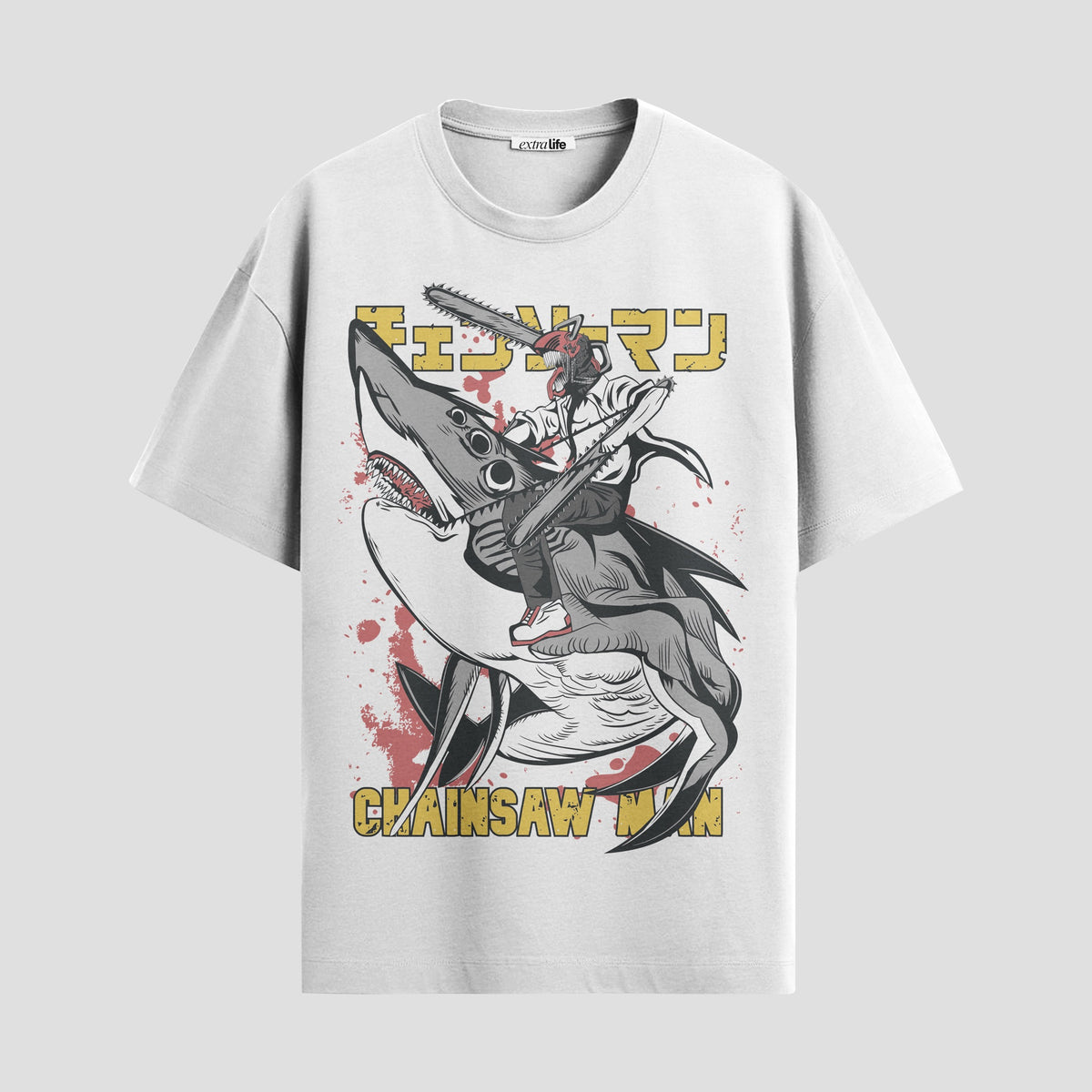 Playera urbana de anime y gaming ExtraLife MX, corte Classic Premium unisex ligero y transpirable en color Deep Black y Pure White, ropa de uso diario para gym y casual.