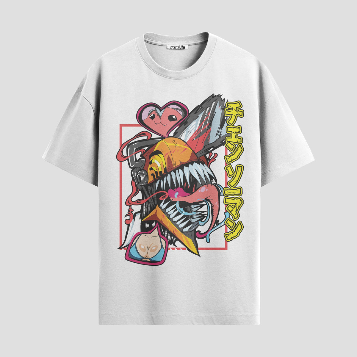 Playera urbana de anime y gaming ExtraLife MX, corte Classic Premium unisex ligero y transpirable en color Deep Black y Pure White, ropa de uso diario para gym y casual.