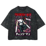Playera streetwear premium de anime y gaming ExtraLife MX, corte boxy deluxe mineral wash heavyweight en color Acid Wash, moda urbana mexicana de culto.