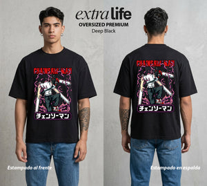 El Contrato Infernal | El Diablo Humano #00402 - Playera Oversized Premium | Deep Black - Foto en modelo