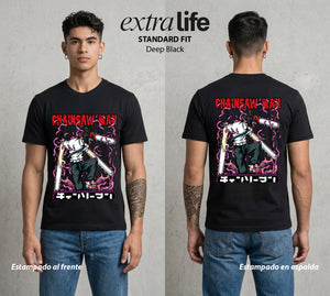 El Contrato Infernal | El Diablo Humano #00402 - Playera Standard Fit | Deep Black - Foto en modelo
