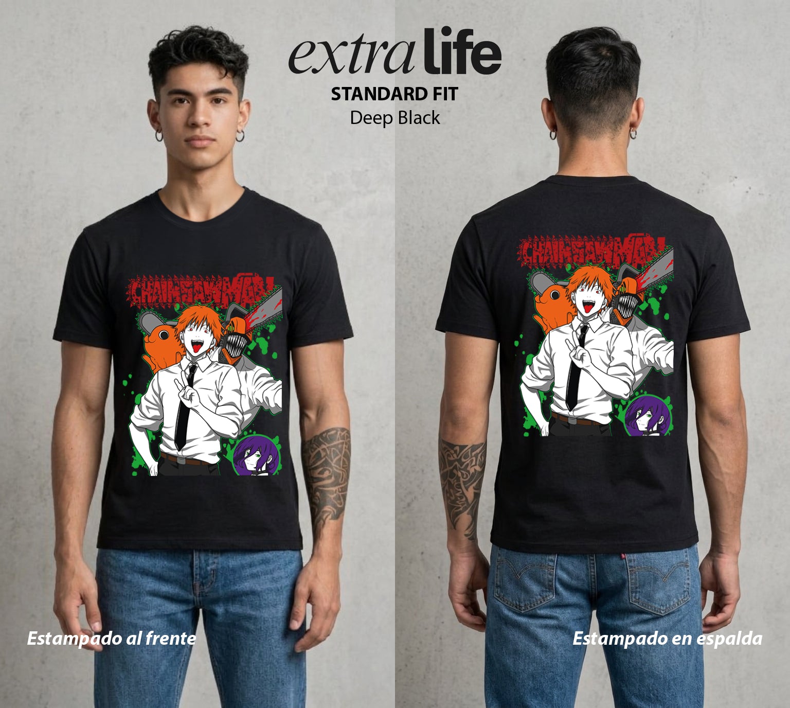 El Contrato Infernal | El Heroe de la Sierra #00403 - Playera Standard Fit | Deep Black - Foto en modelo